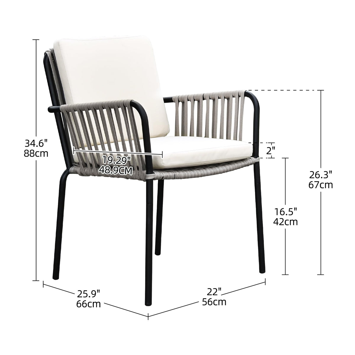 Grey Wicker Outdoor Dining Chairs Set of 4 R423436