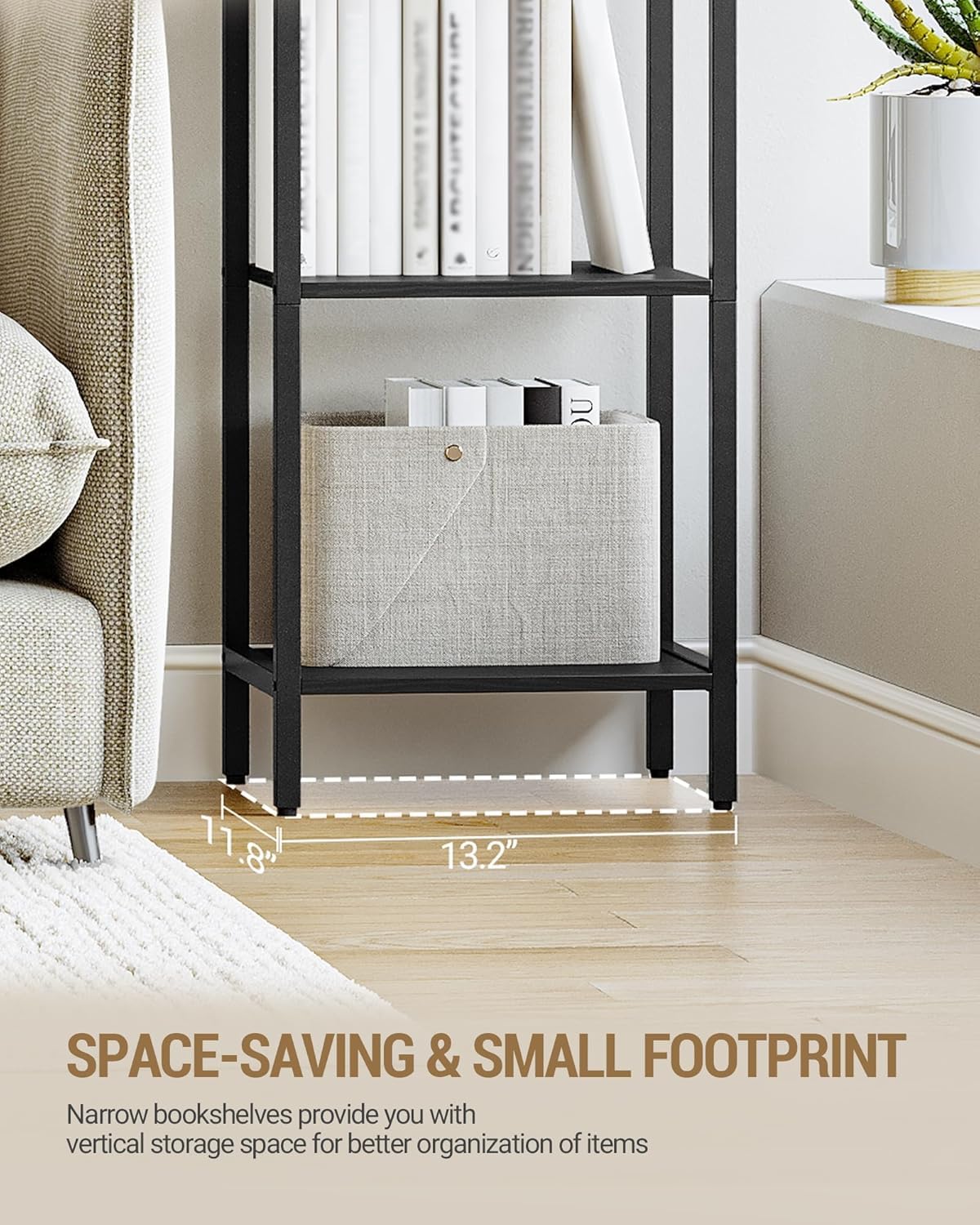 Narrow Bookshelf with Steel Frame E989