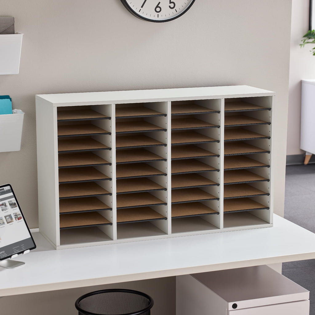 36 Compartments Wood Literature Organizer H2587