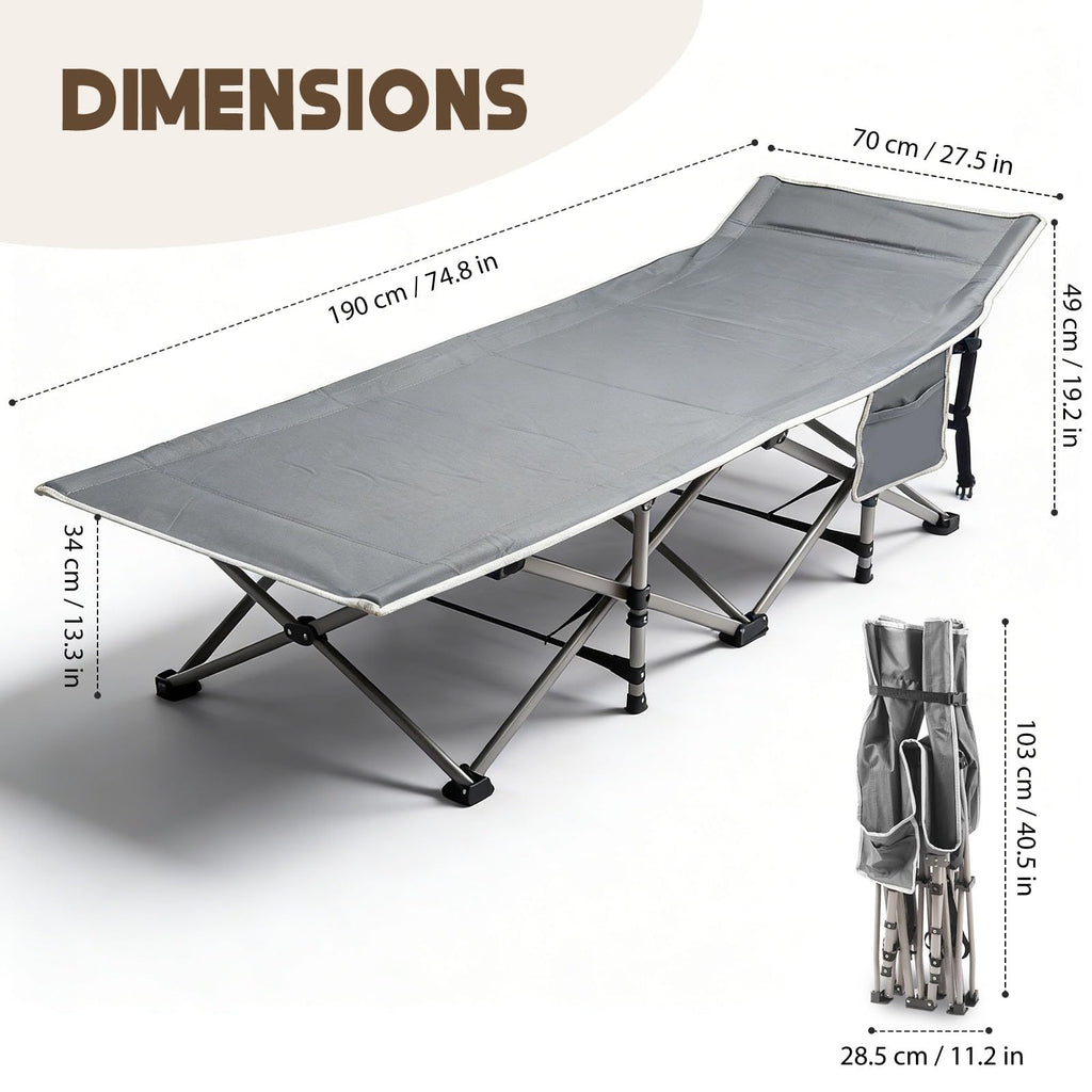 Heavy-Duty 28" Extra Wide Portable Folding Camp Cot with Mat & Carry Bag Q32799