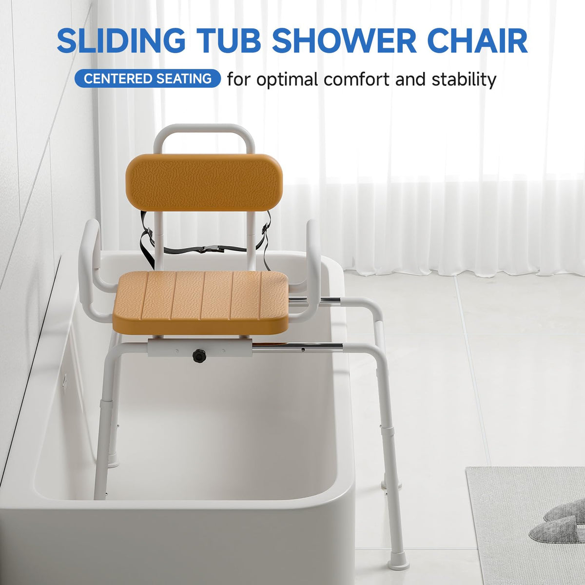 Sliding Shower Chair with Swivel Seat D5515