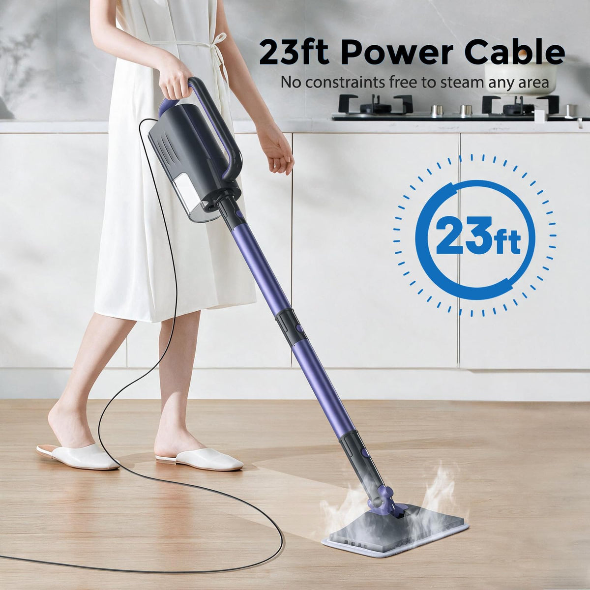 6-in-1 Lightweight Steam Mop with 23FT Cable N919