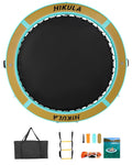 Inflatable Round Floating Ring Water Hammock Dock with Water Ladder and Cup Holder H7297