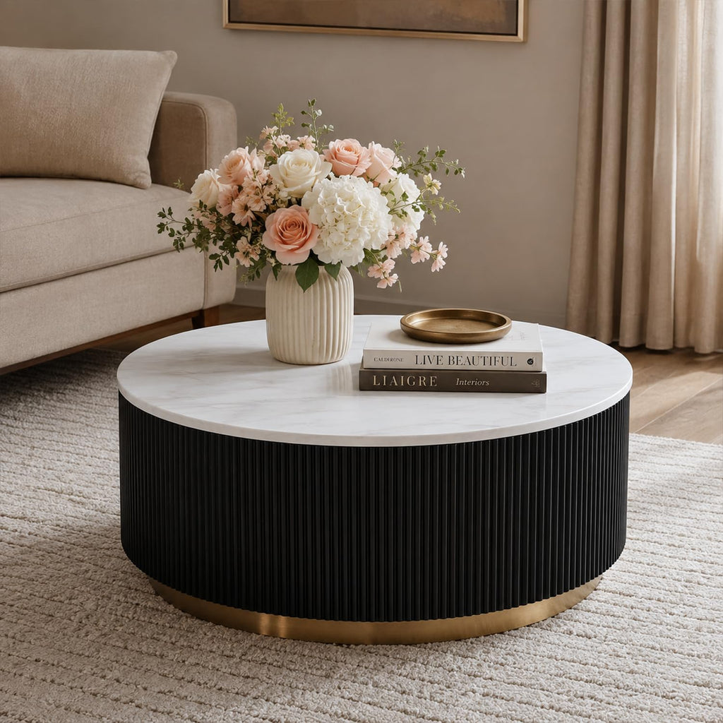 Marble Coffee Table with Pedestal Base B1305