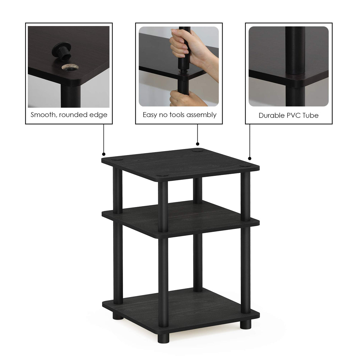 3-Tier Square Side Table A809