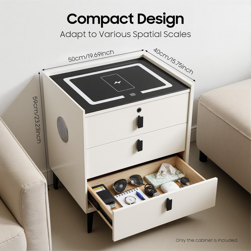 Bedside Table with Wireless Charging and Bluetooth Speaker H58726