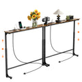2 Pack Narrow Console Table with Power Outlets C405004
