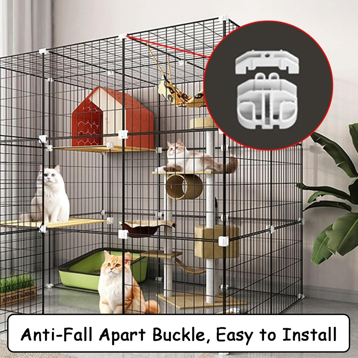 Metal Wire Cat Cage, 3x2x4 Cat Kennel V32470
