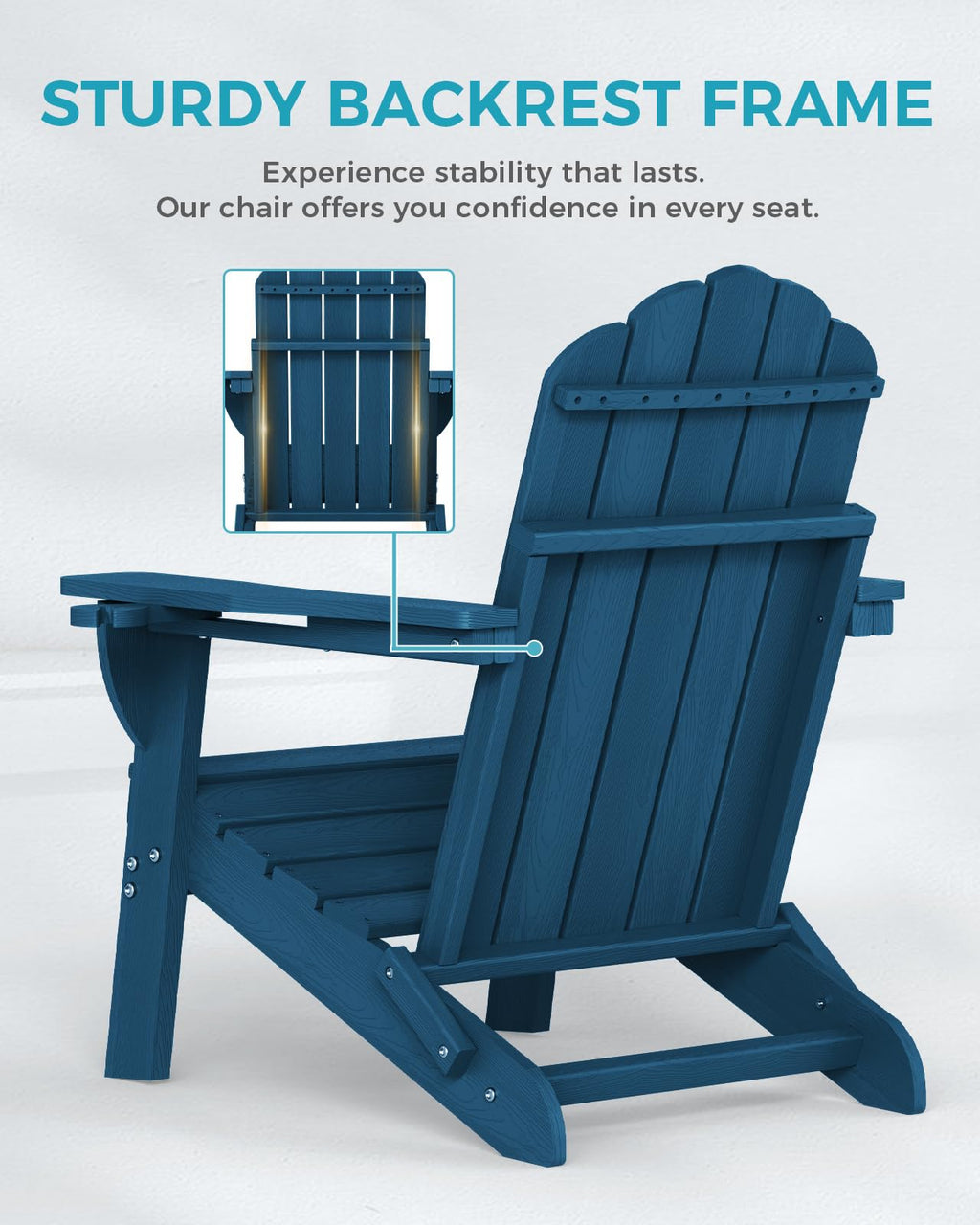 Folding Adirondack Chairs Set of 4 with 2 Cup Holders U9293