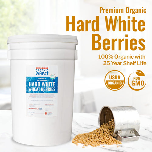 100% Organic Hard White Wheat Berries 43 lbs D292626
