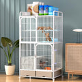 White 4 Tier Cat Cage with Litter Box O804