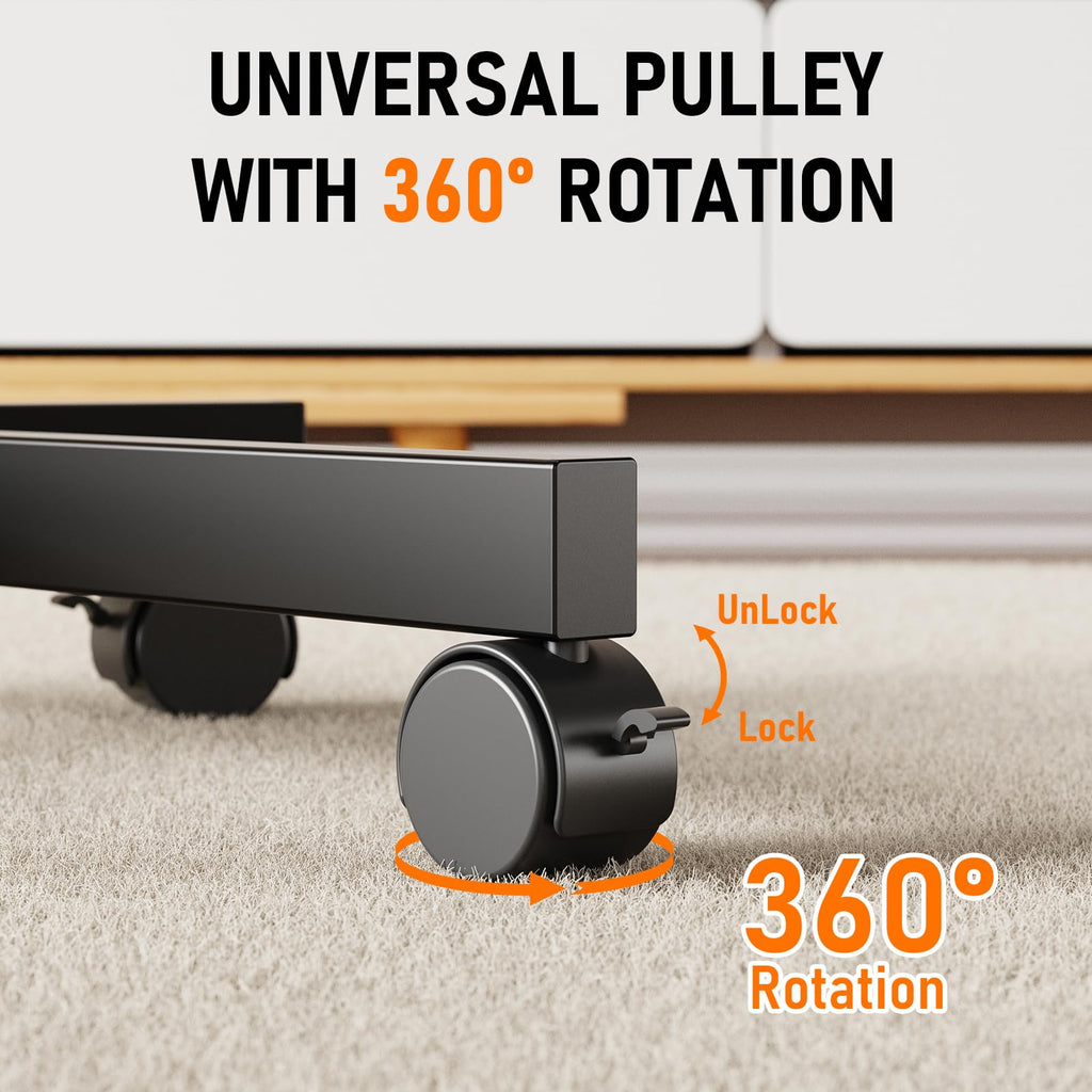 Rolling TV Stand with Locking Wheels, Black E773