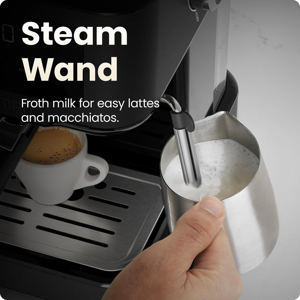 15 Bar Digital Espresso Machine with Steam Wand F729