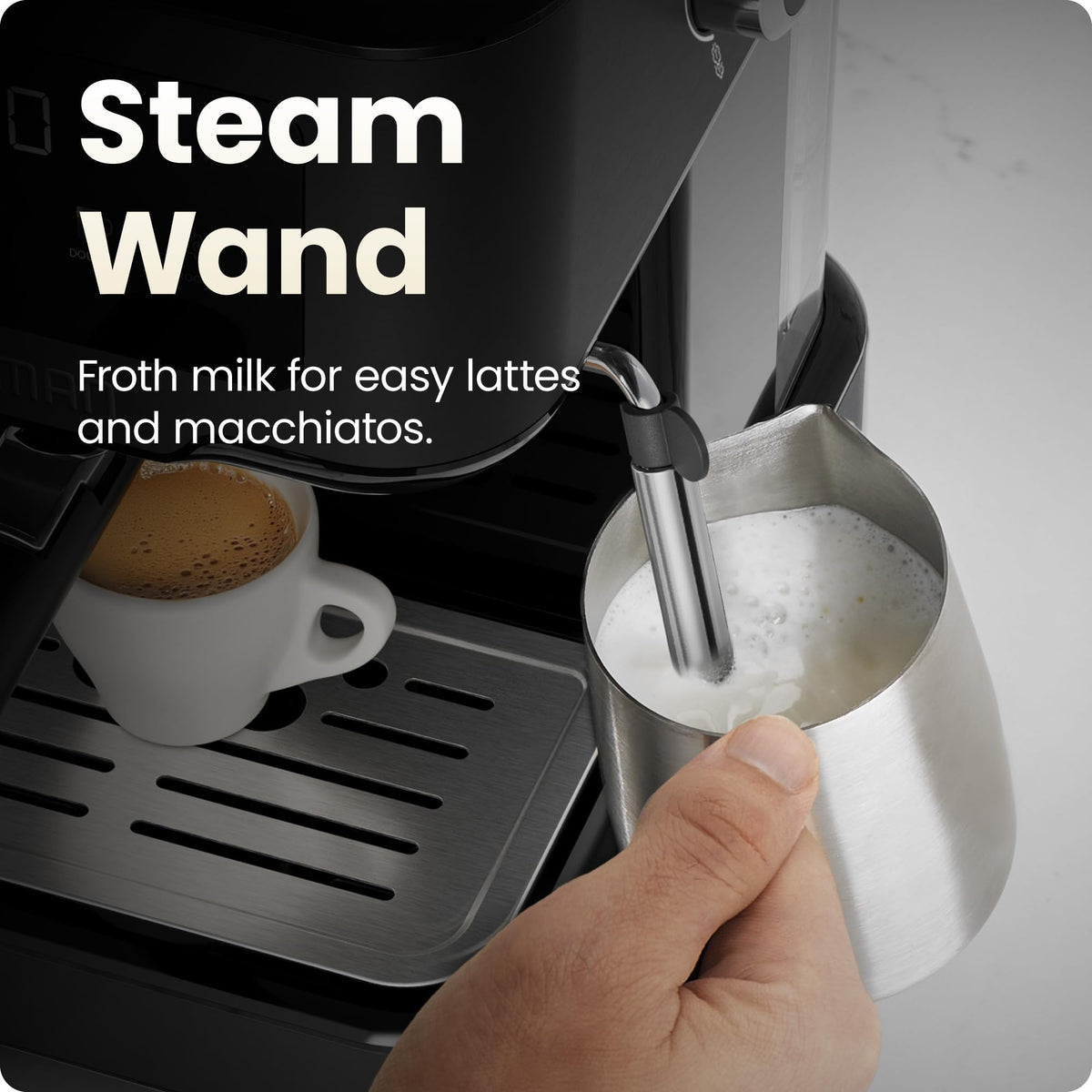 15 Bar Digital Espresso Machine with Steam Wand F729