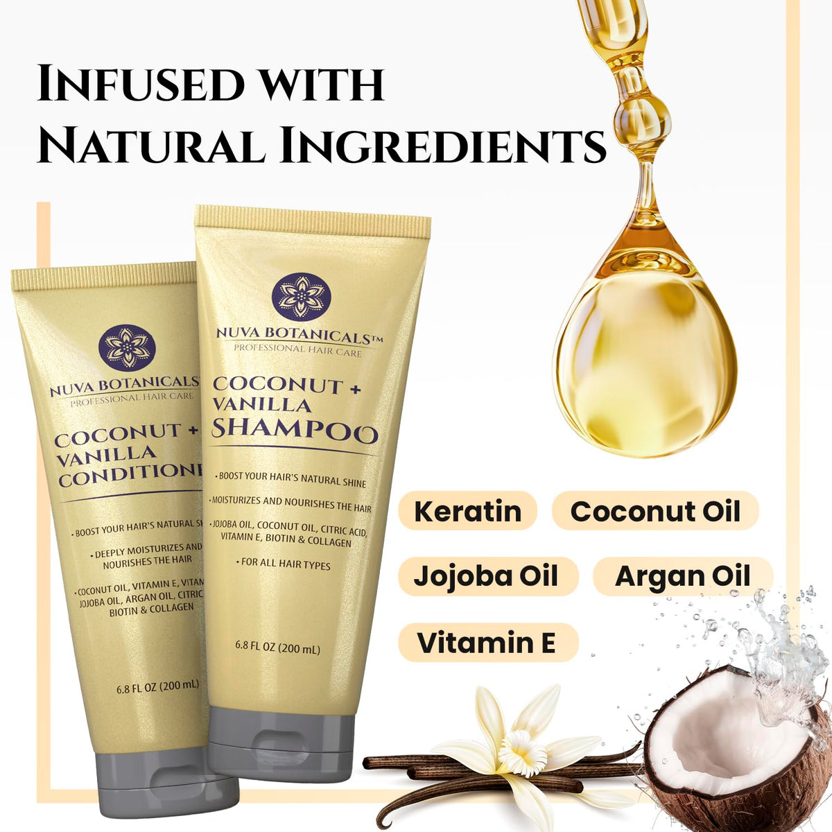 Coconut Shampoo & Conditioner Set 6.8 oz X667