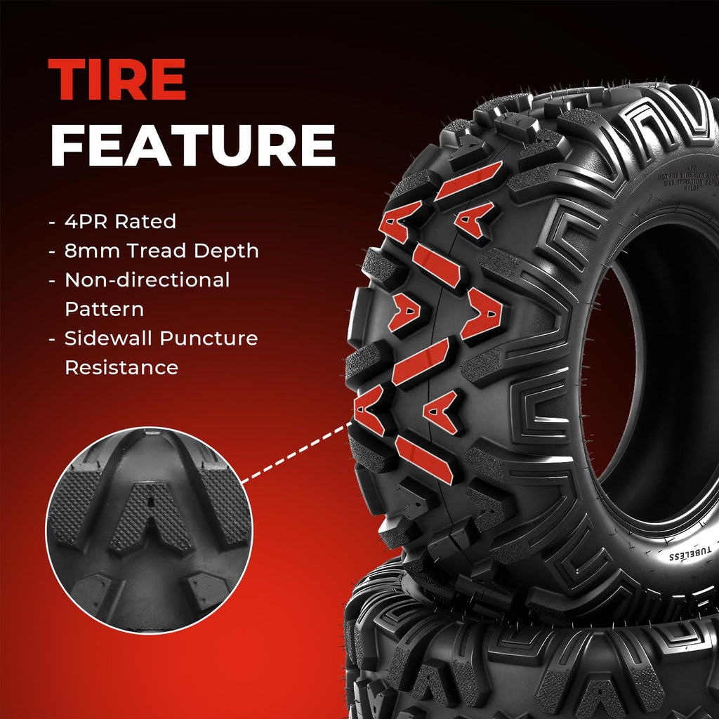 ATV Tires 19x7-8 4-Ply Tubeless Set of 2 P99394