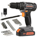 Cordless Drill Set 20V 3/8" Keyless Chuck 2 Variable Speed Orange H306