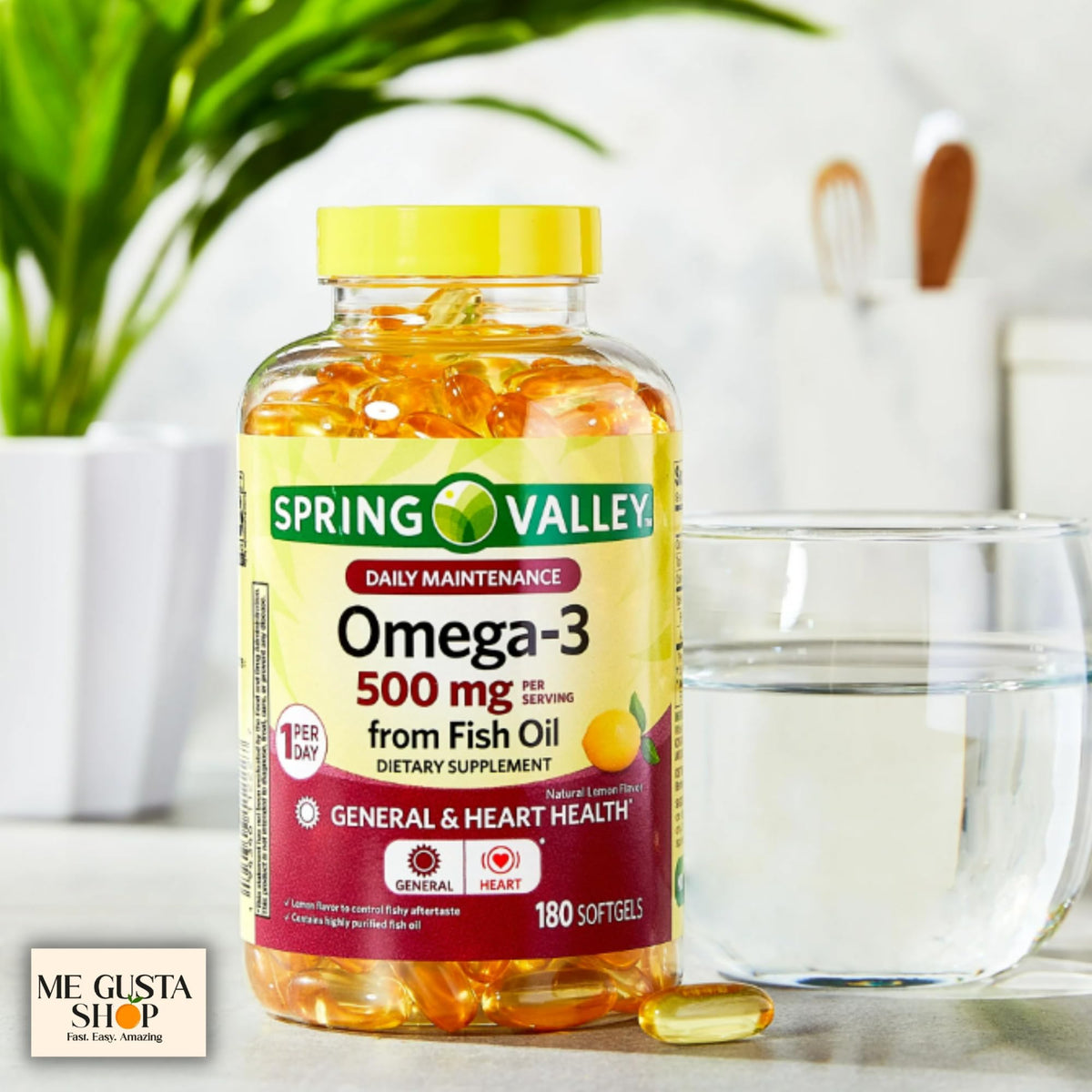 Omega 3 500mg 180 Softgels Fish Oil Dietary Supplements I14713