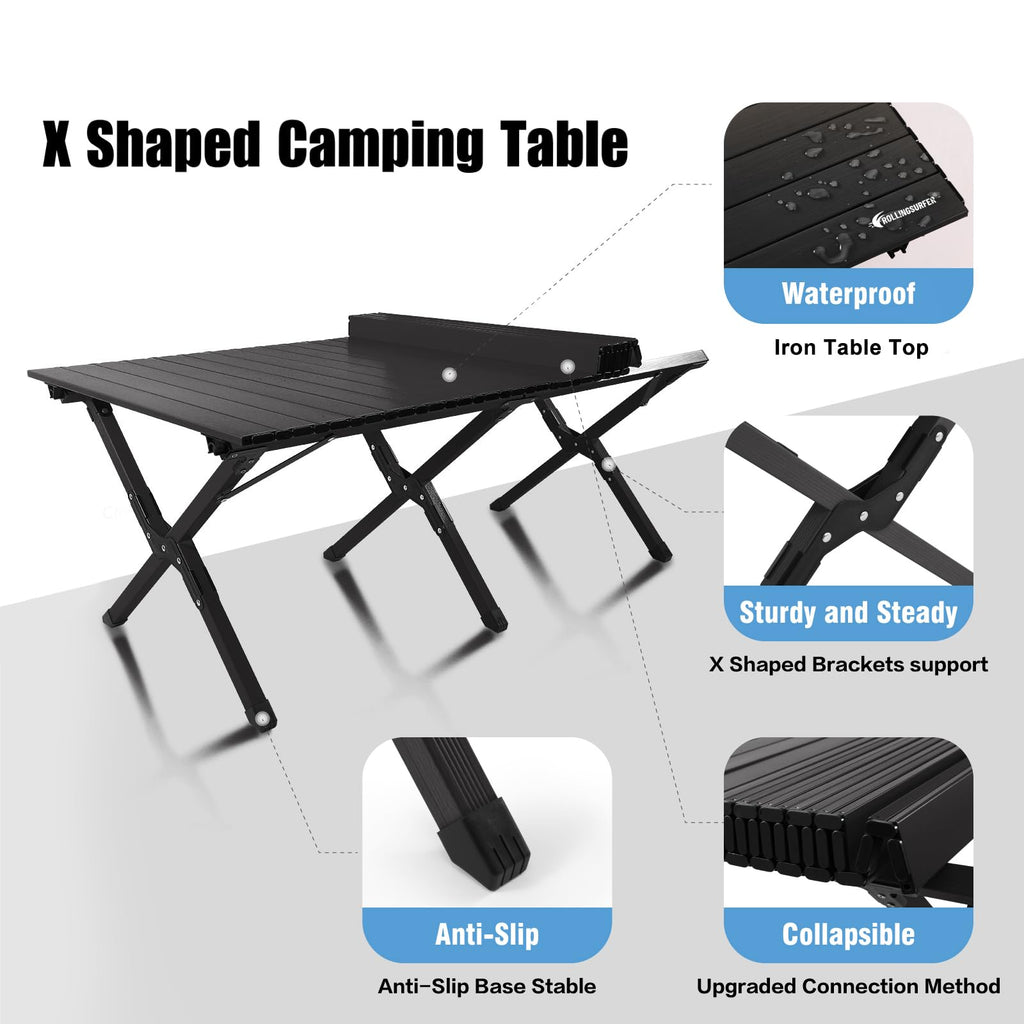 Folding Aluminum Camping Table with Carrying Bag K895042