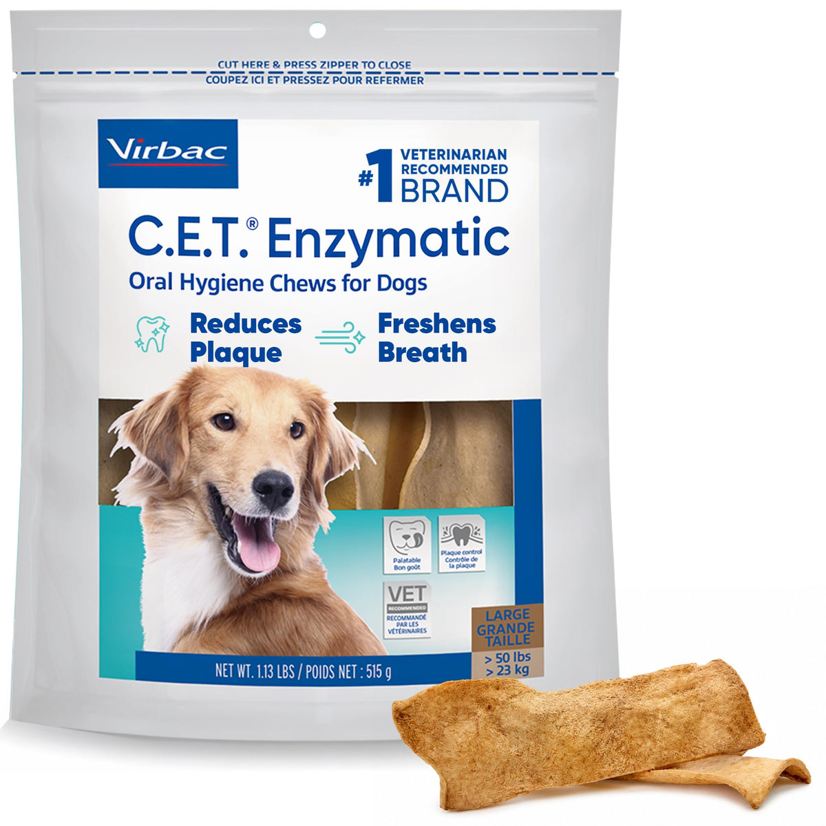 Large Tartar Control Enzymatic Oral Hygiene Chews for Dogs N5797