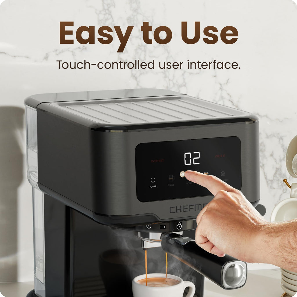 15 Bar Digital Espresso Machine with Steam Wand F729