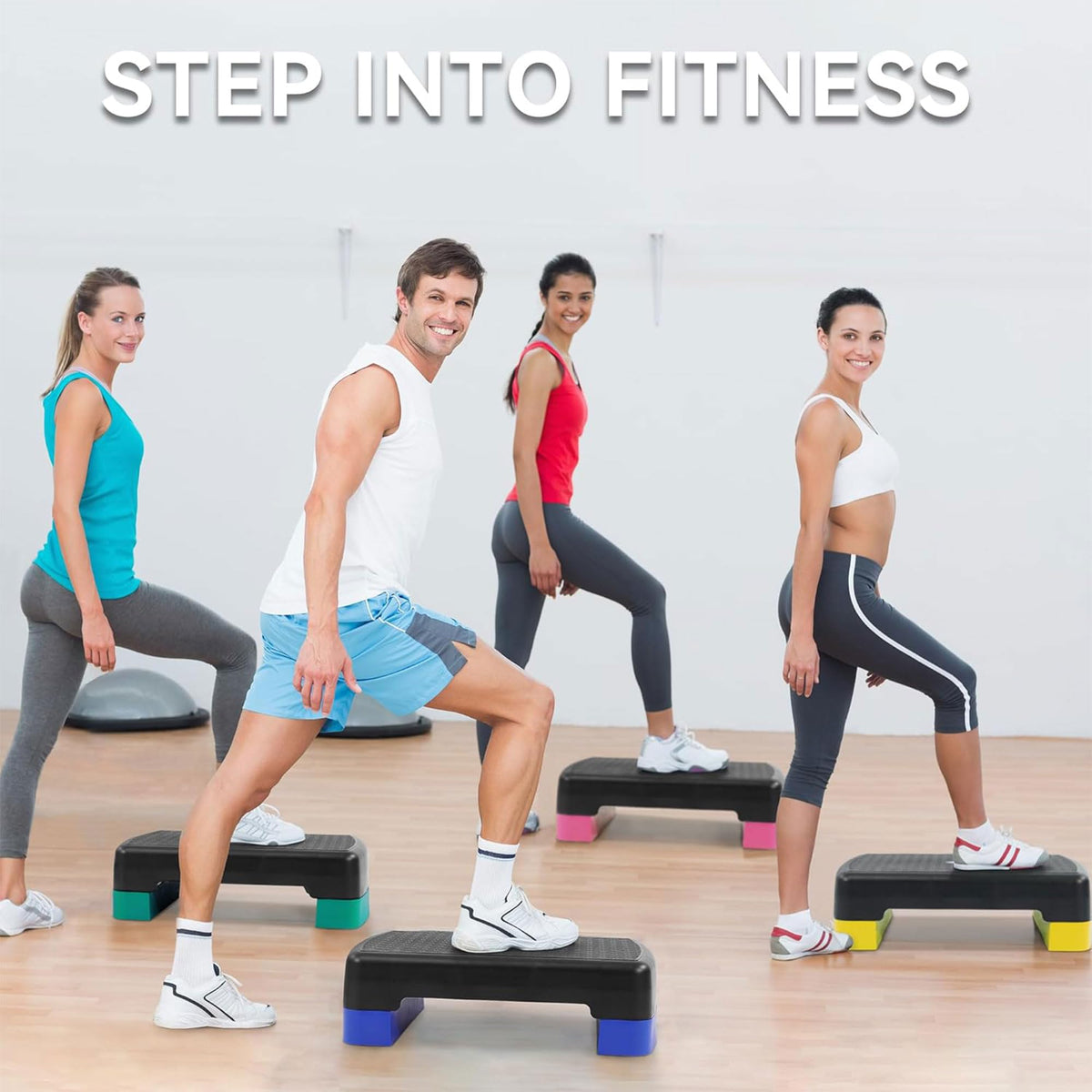 Adjustable Aerobic Step Platform with Risers V803