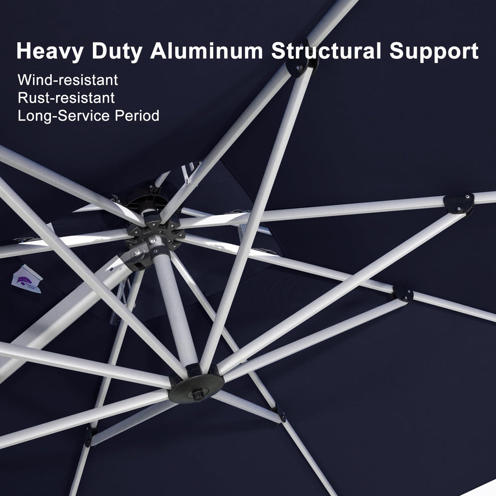 10 FT Navy Blue Cantilever Patio Umbrella U96208