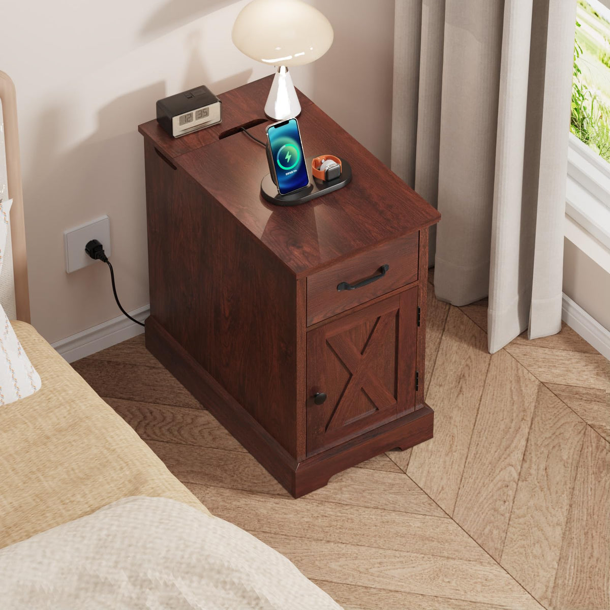 23.6'' Narrow End Table with Charging Station B47584