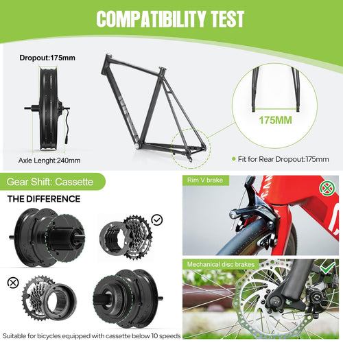 20" 26" 1000W Fat Tire Ebike Conversion Kit A99351