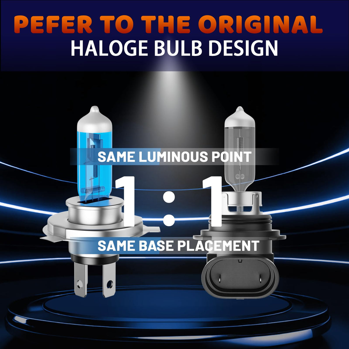 Halogen Headlight Bulbs 9003/H4 High Low Beam 6000K Pack of 2 X257