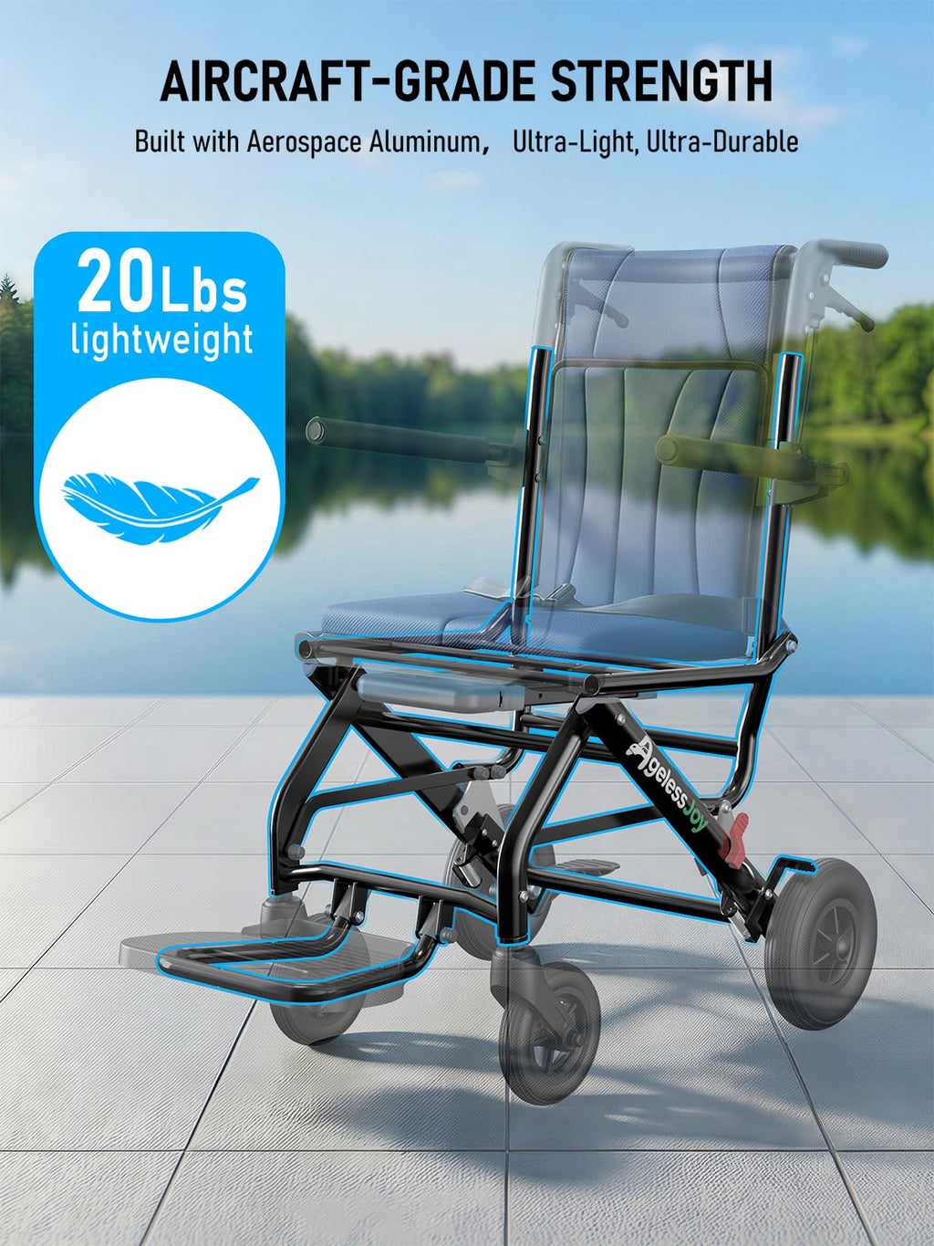 Blue Transport Wheelchair K607147