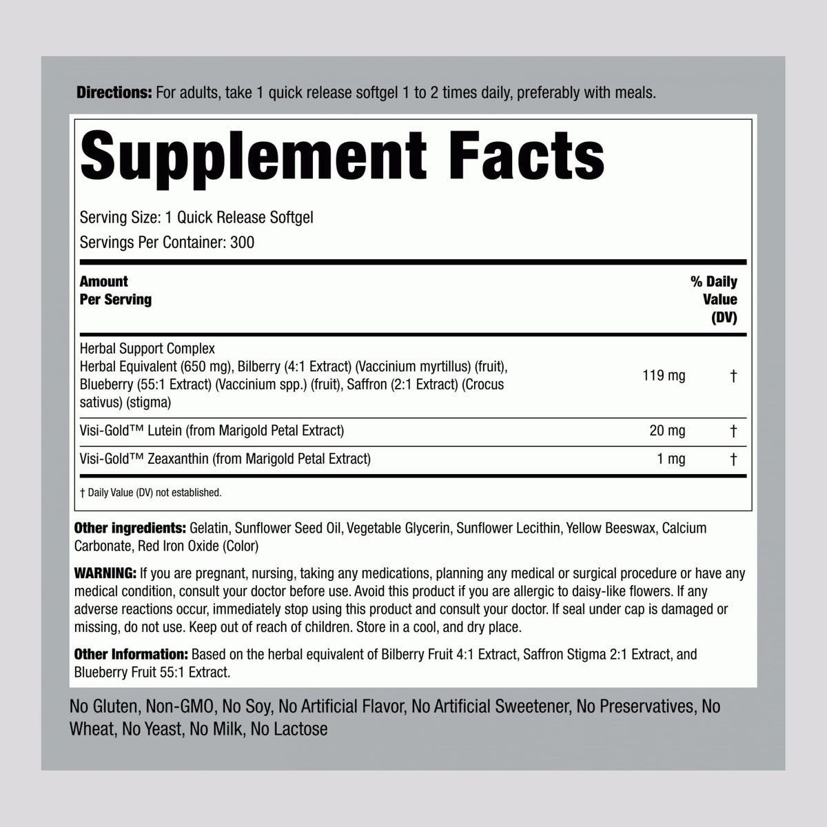 Eye Health Complex 300 Softgels G8150