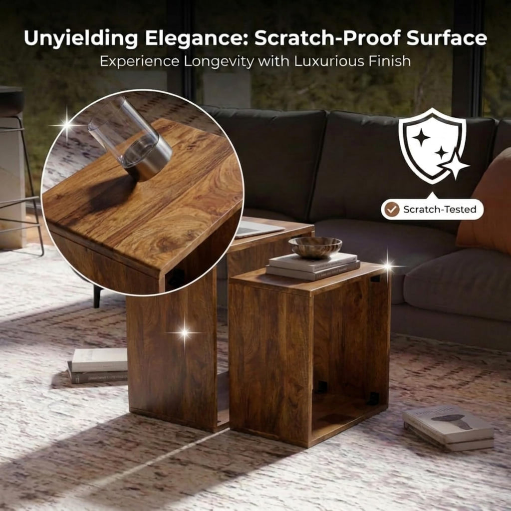 Sheesham Wood Nesting Tables Set of 2 E2155