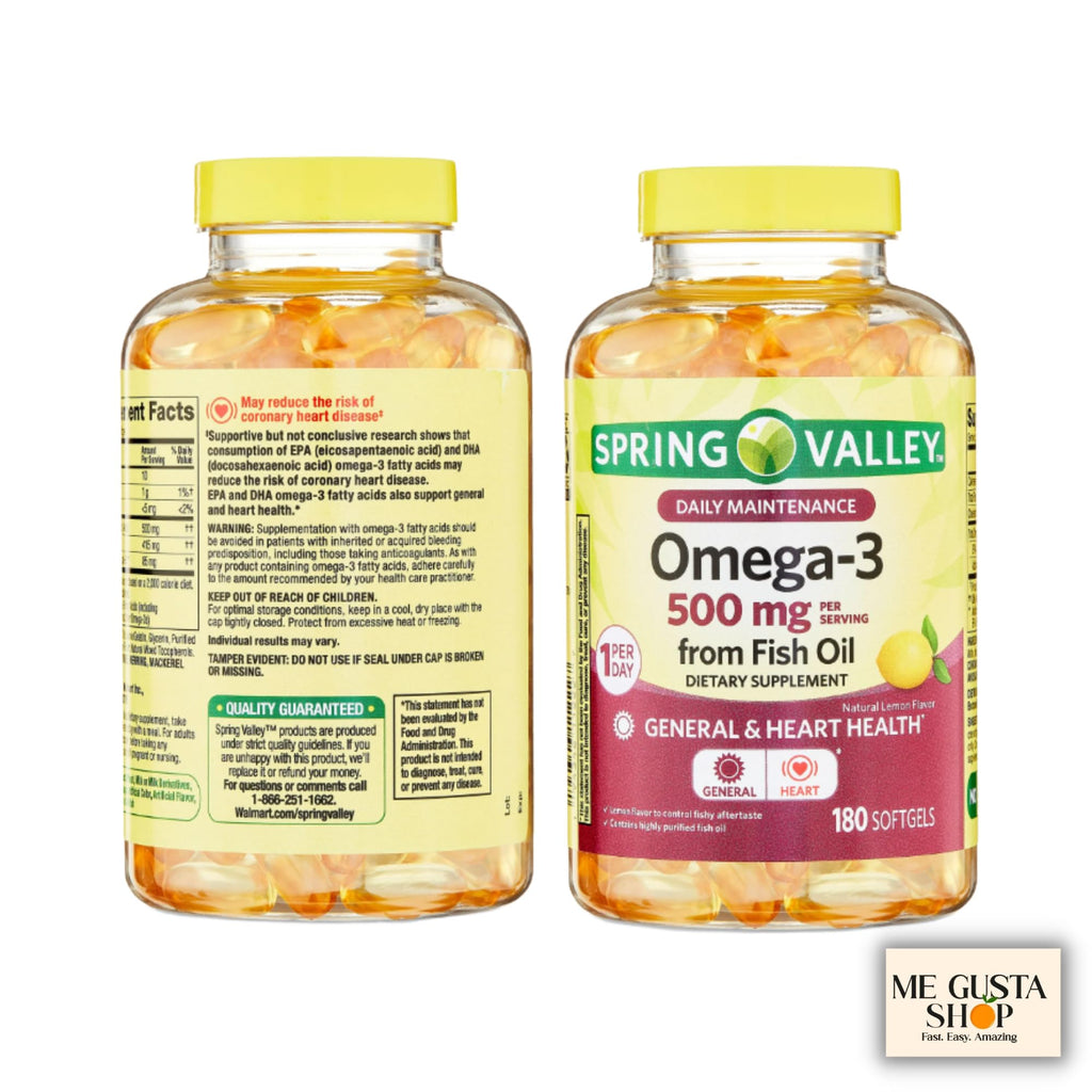 Omega 3 500mg 180 Softgels Fish Oil Dietary Supplements I14713