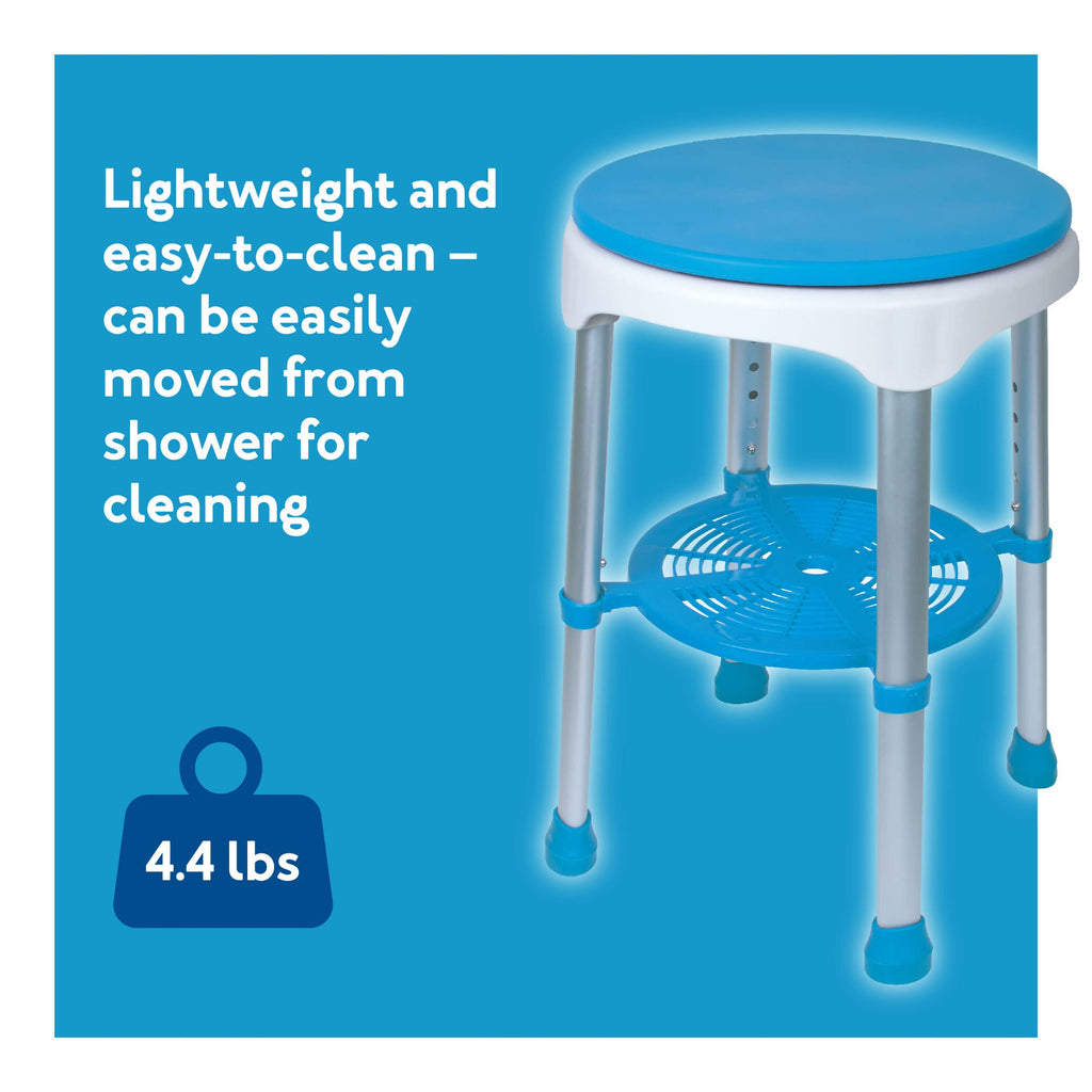 Adjustable Rotating Bath and Shower Stool with Storage Tray Q414
