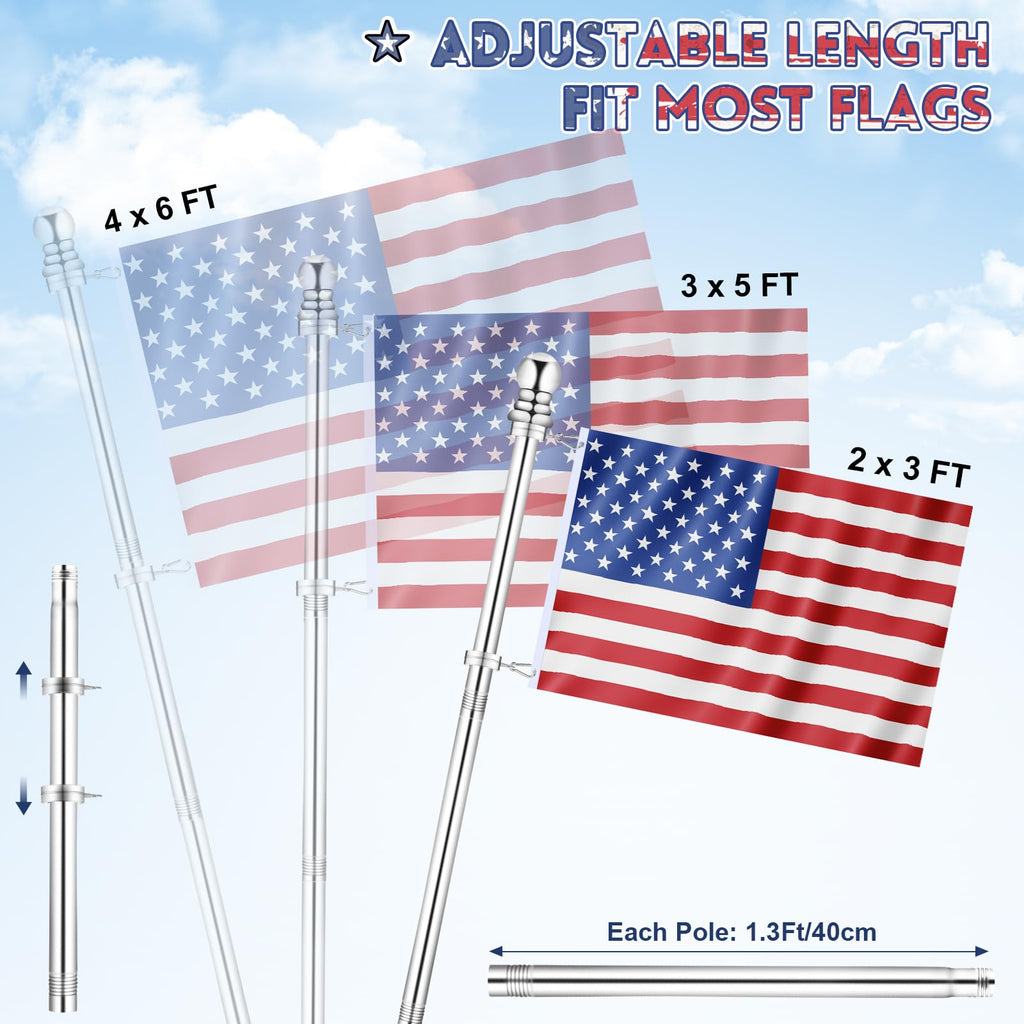 6 FT Stainless Steel Spinning Flag Pole B20586