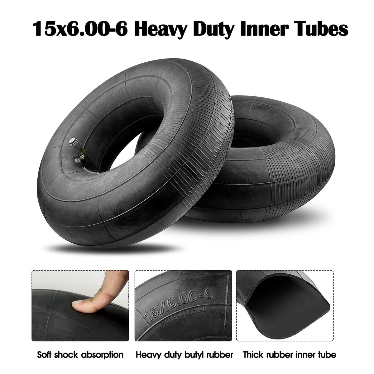 15x6.00-6" Inner Tube with TR87 Bent Valve Stem 2 Pack H75141