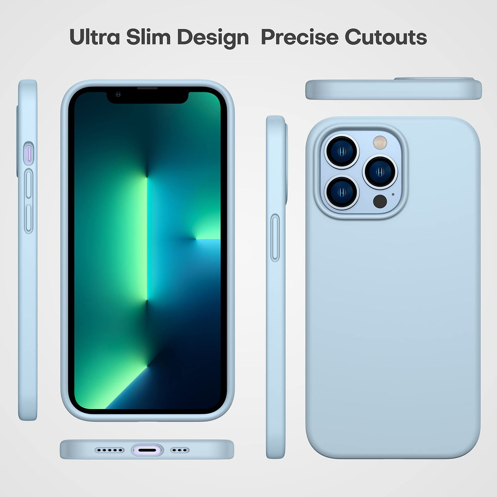 Light Blue Silicone Case with Glass Screen Protectors Y965510