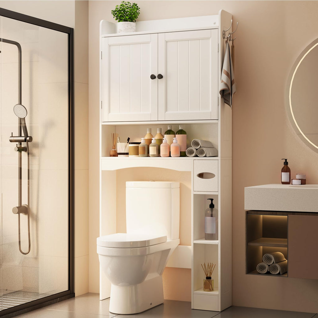 White Over The Toilet Storage Cabinet E474