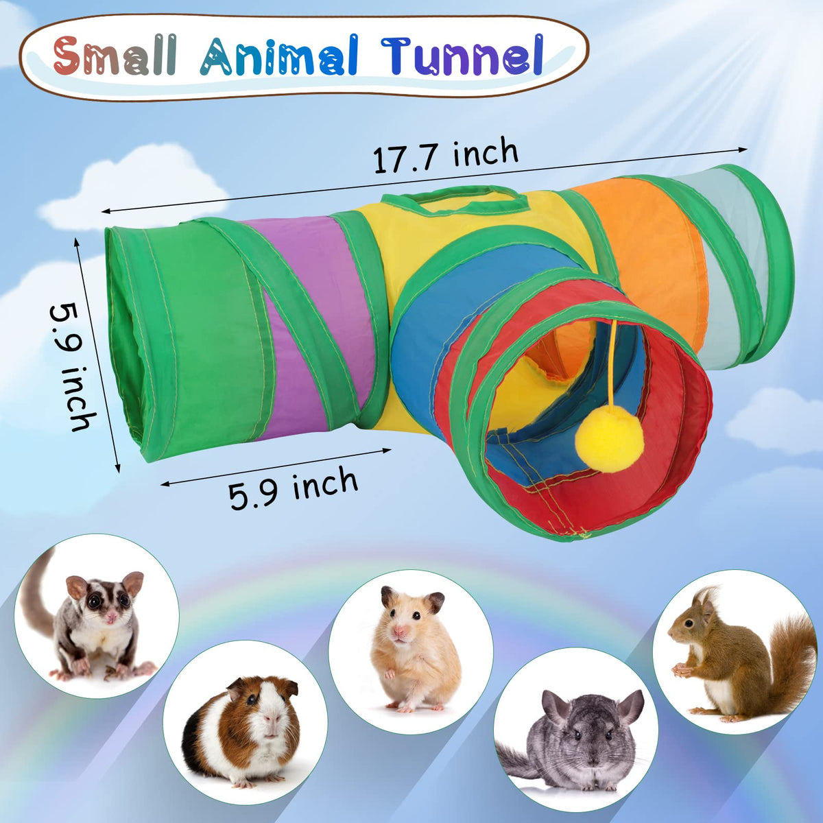 Guinea Pig Tunnels & Tubes Collapsible Small Animal Hideout T363429
