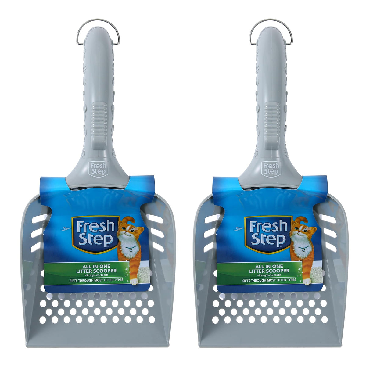 Cat Litter Scoop with Ergonomic Handle, 2-Pack D11494