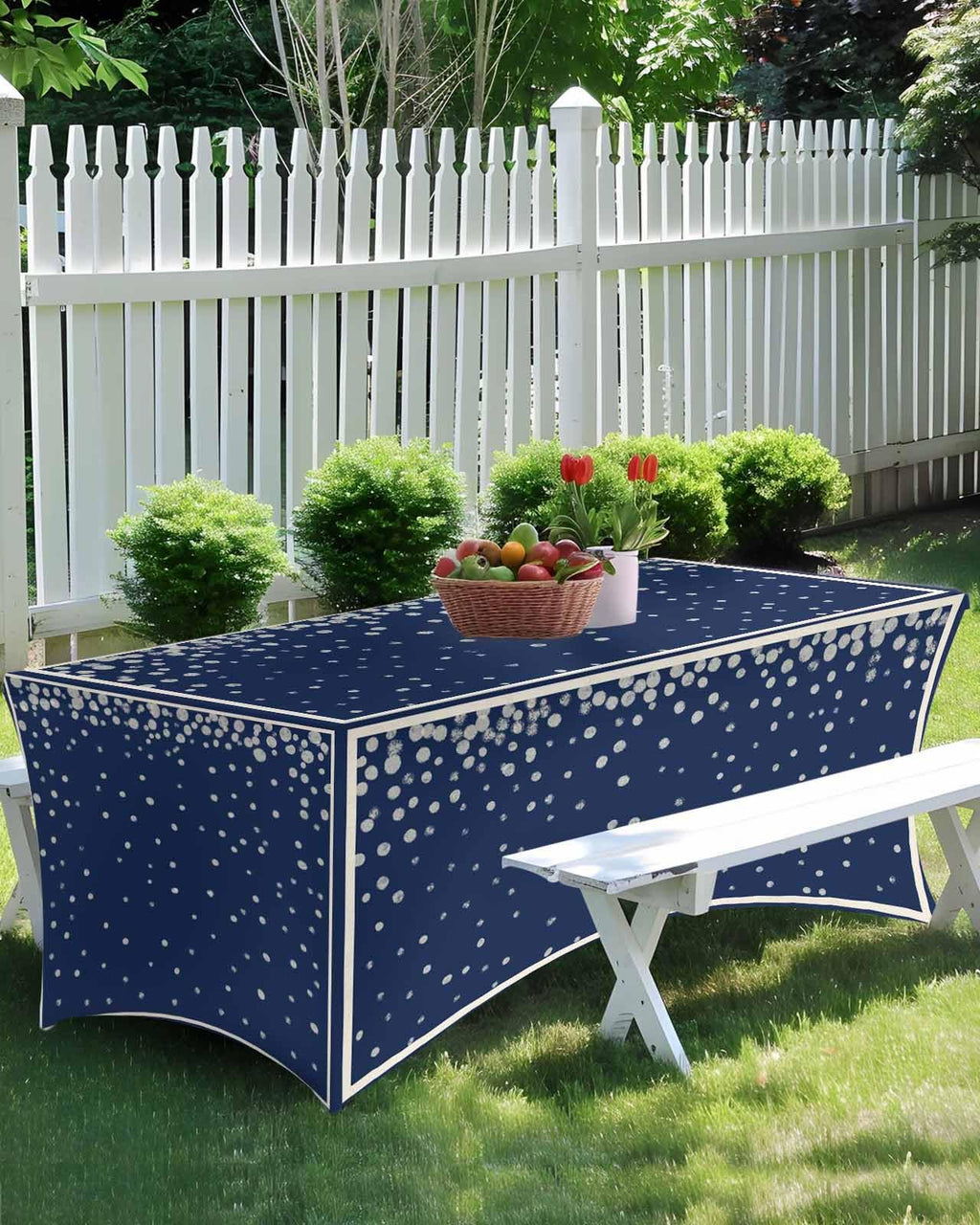 Silver Speckle Spandex Table Cloth for 6FT I2979