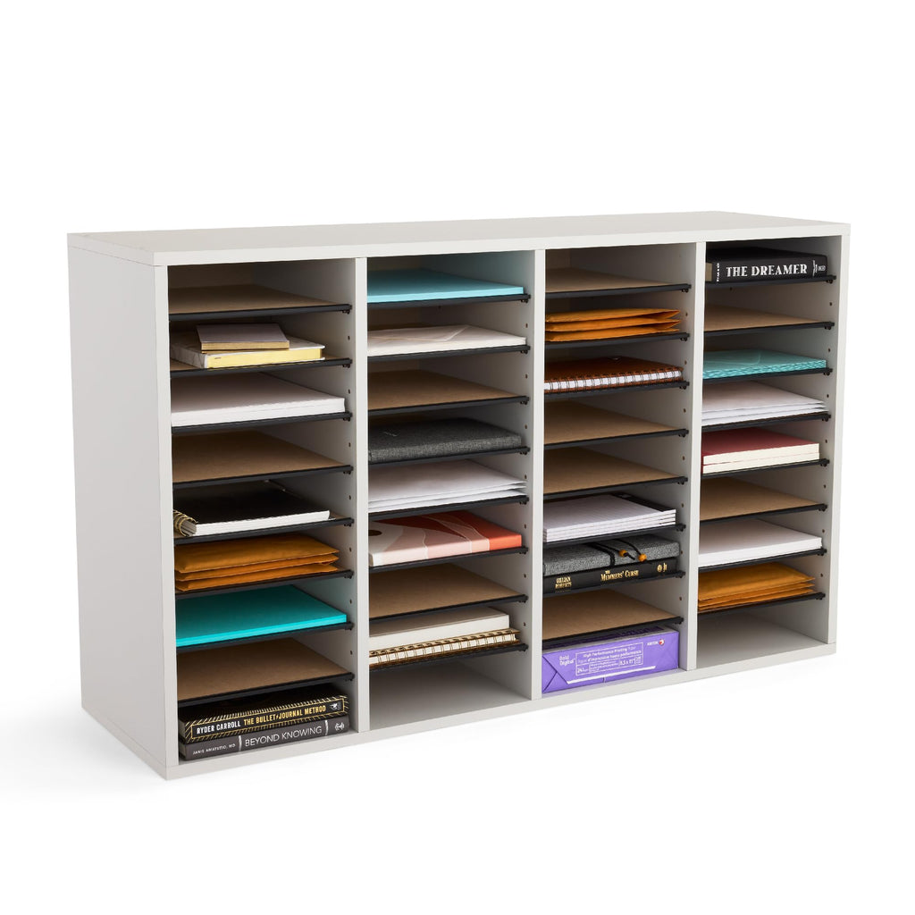 36 Compartments Wood Literature Organizer H2587