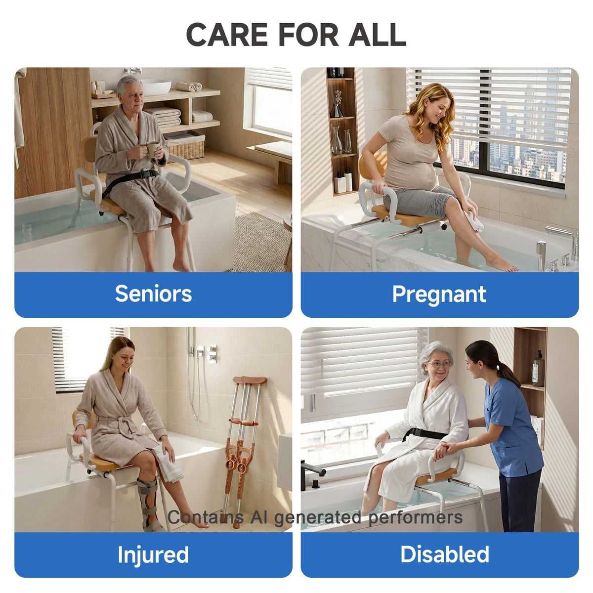 Sliding Shower Chair with Swivel Seat D5515