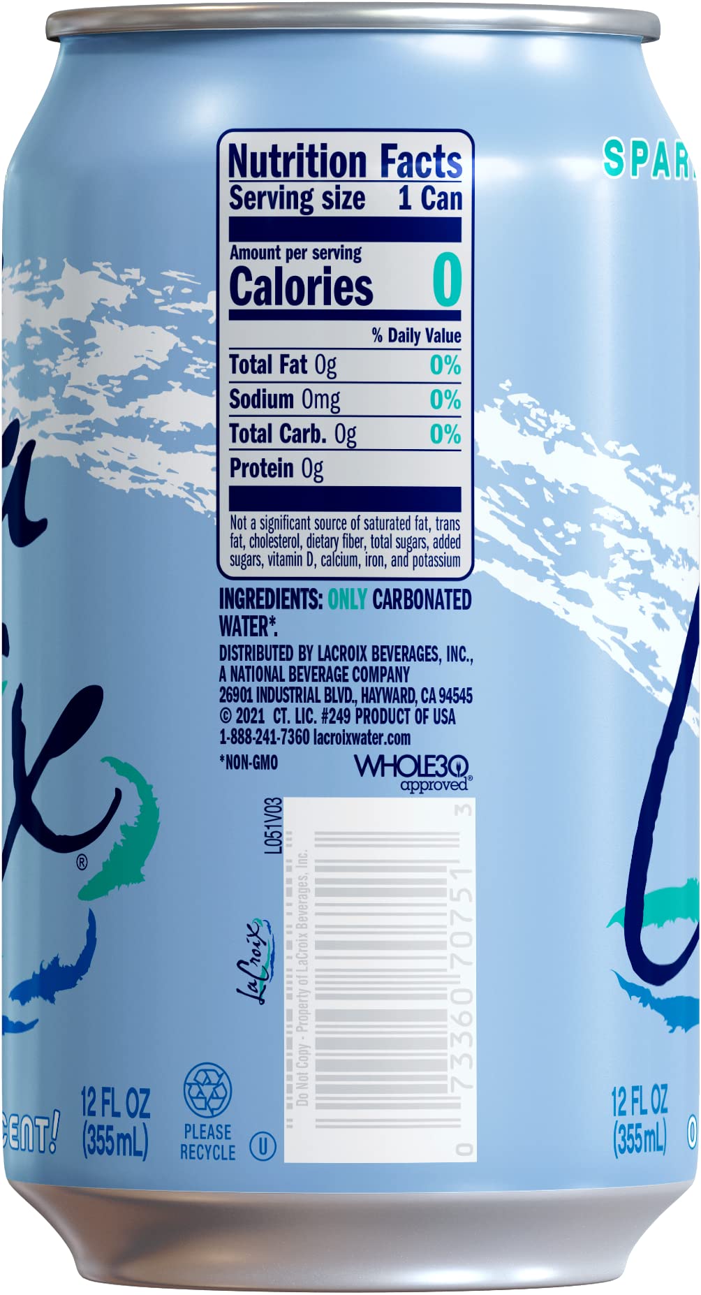 Sparkling Water 12 Fl Oz (pack of 8) W6776