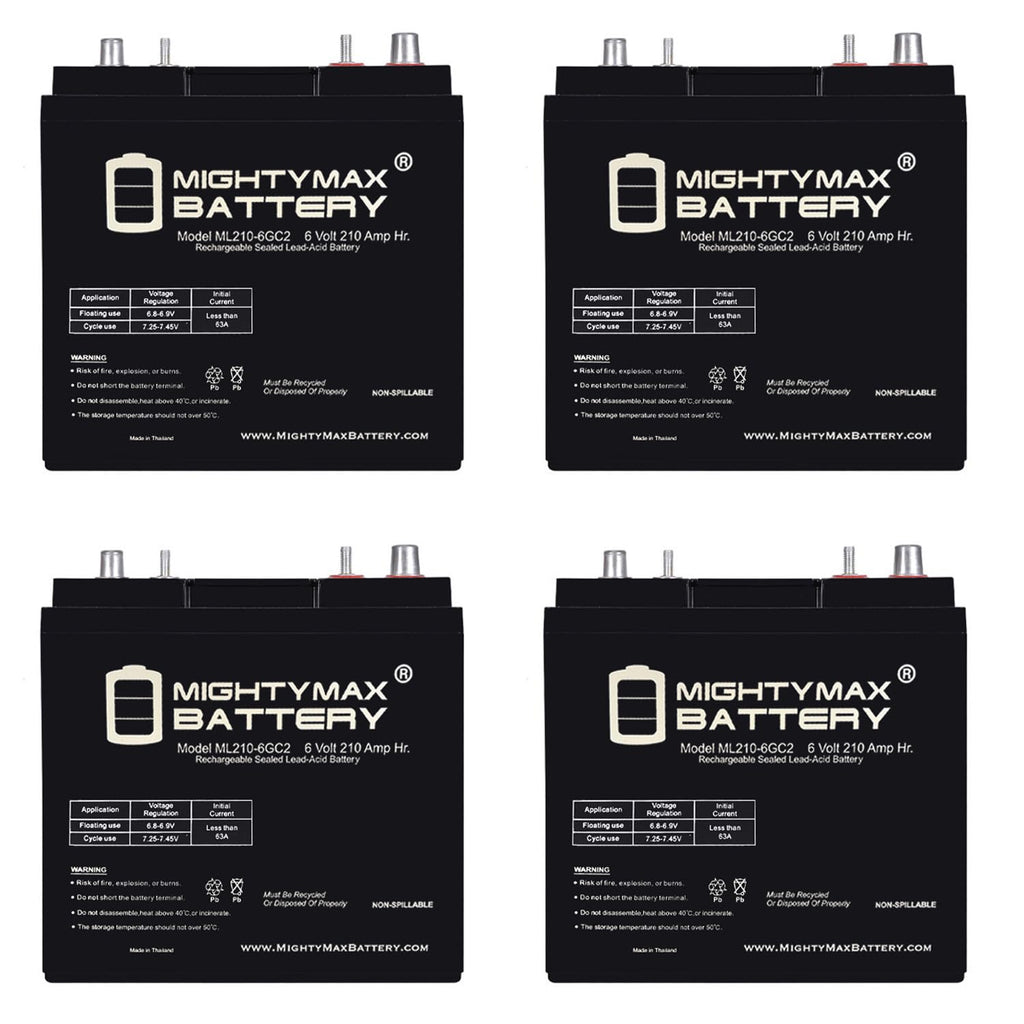 6V 210AH Dual Terminal SLA Replacement Battery 4 Pack N788535