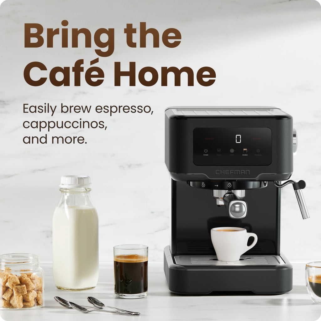 15 Bar Digital Espresso Machine with Steam Wand F729