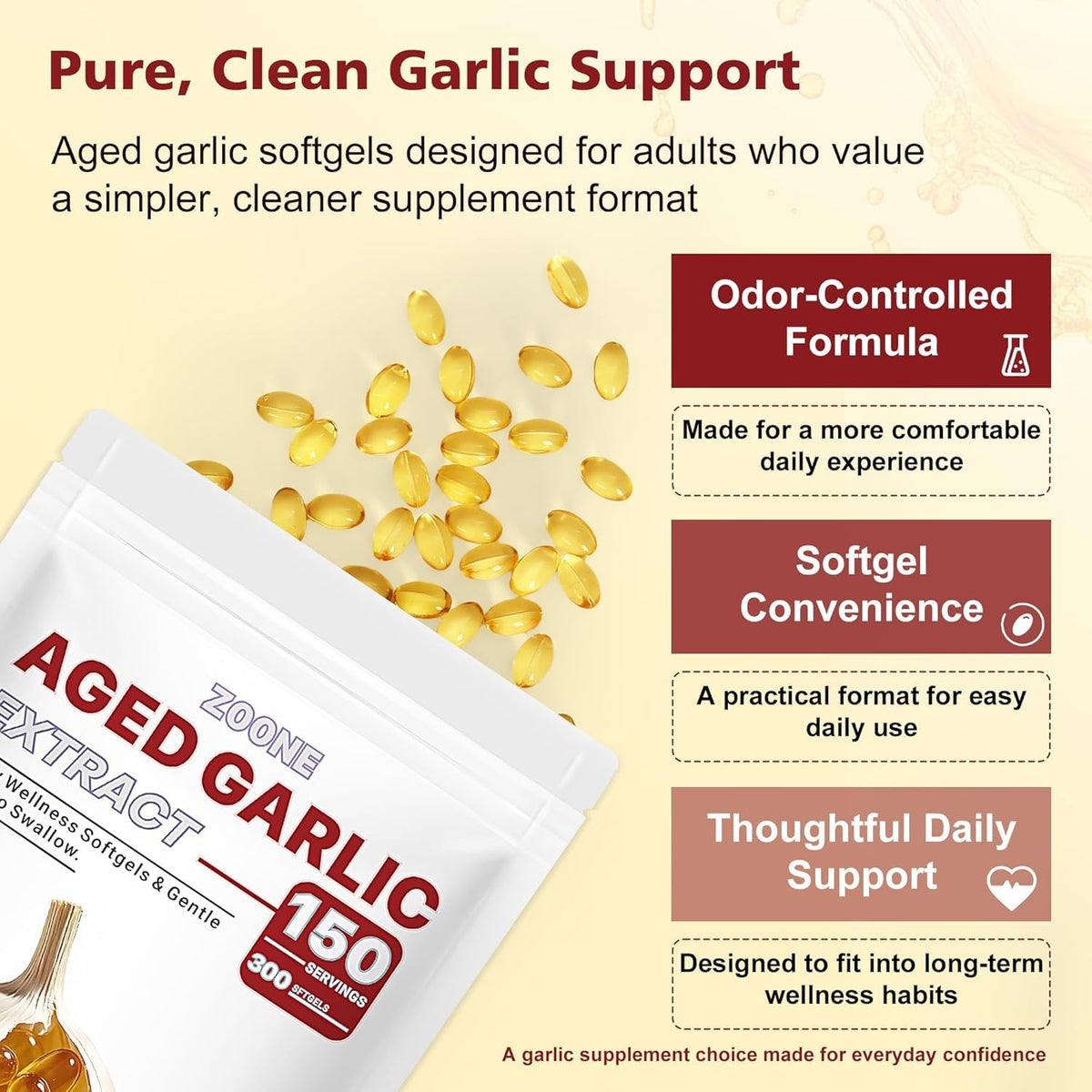 Odorless Garlic Extract 500 mg Softgels U3092