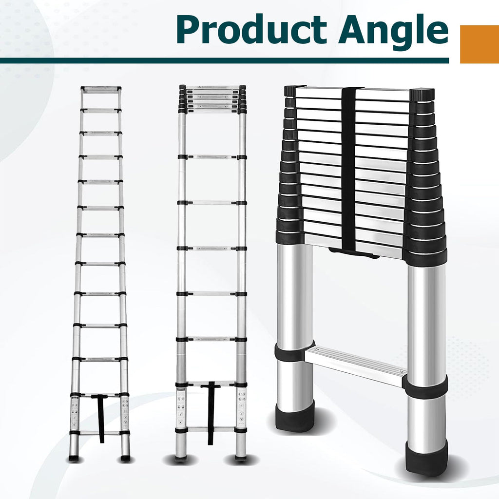 14.5 FT Aluminum Telescoping Ladder 330LB Capacity S714