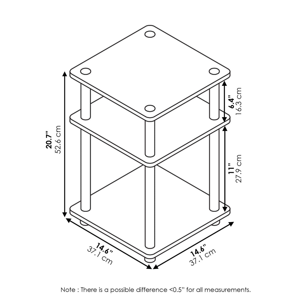 3-Tier Square Side Table A809